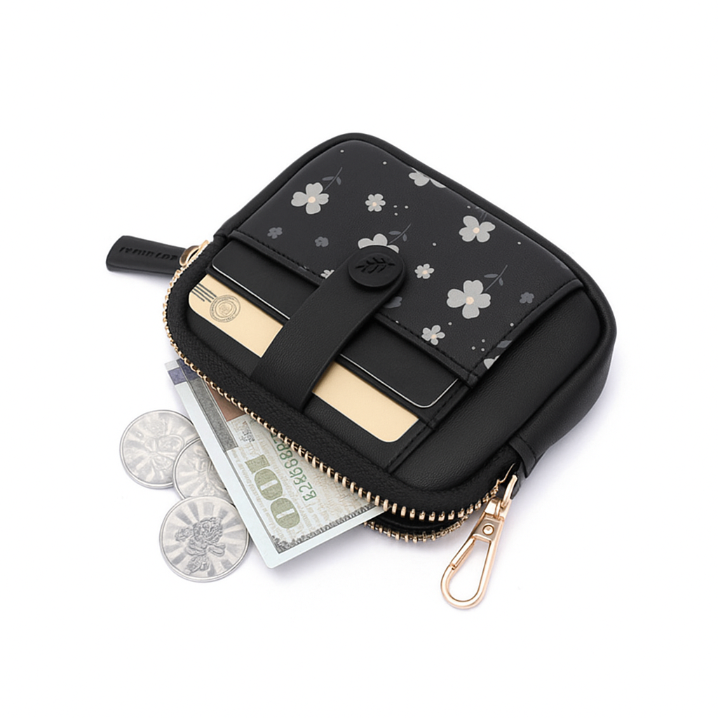 Soft Leather Wallet for Women Small Coin Purse Double Zipper Card Holder with RFID Blocking - Image 2