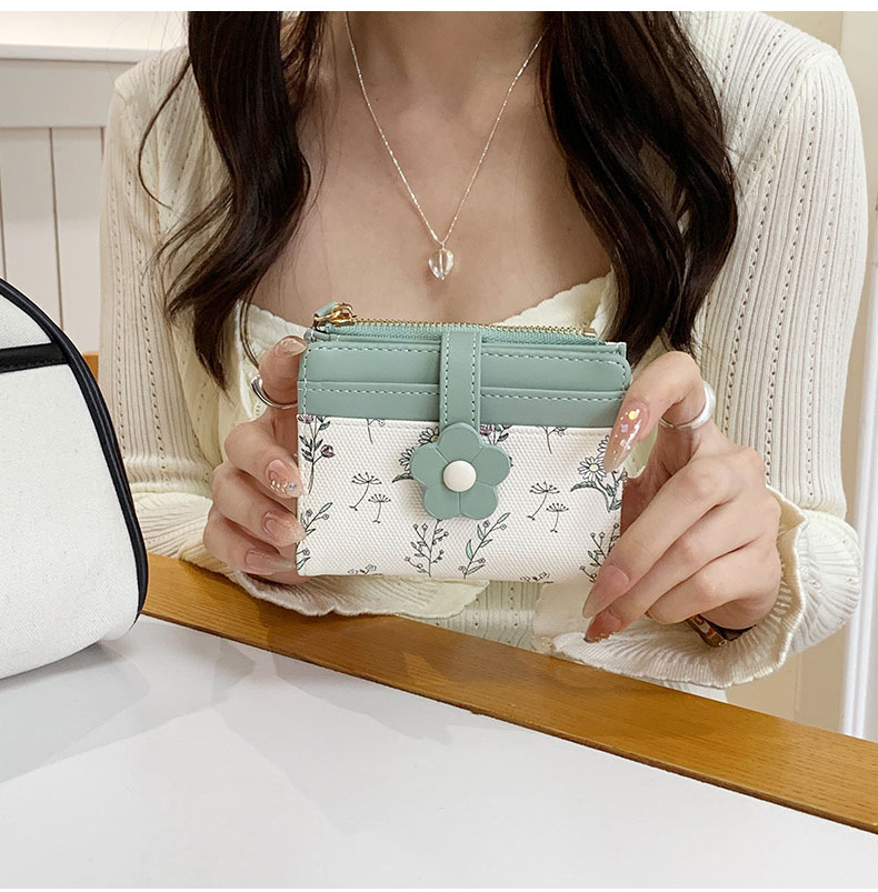 Women Mini Wallet with Zip Coin Pocket | Floral Print Card Holder Purse | Compact PU Leather Wallet for Girls & Ladies - Image 4