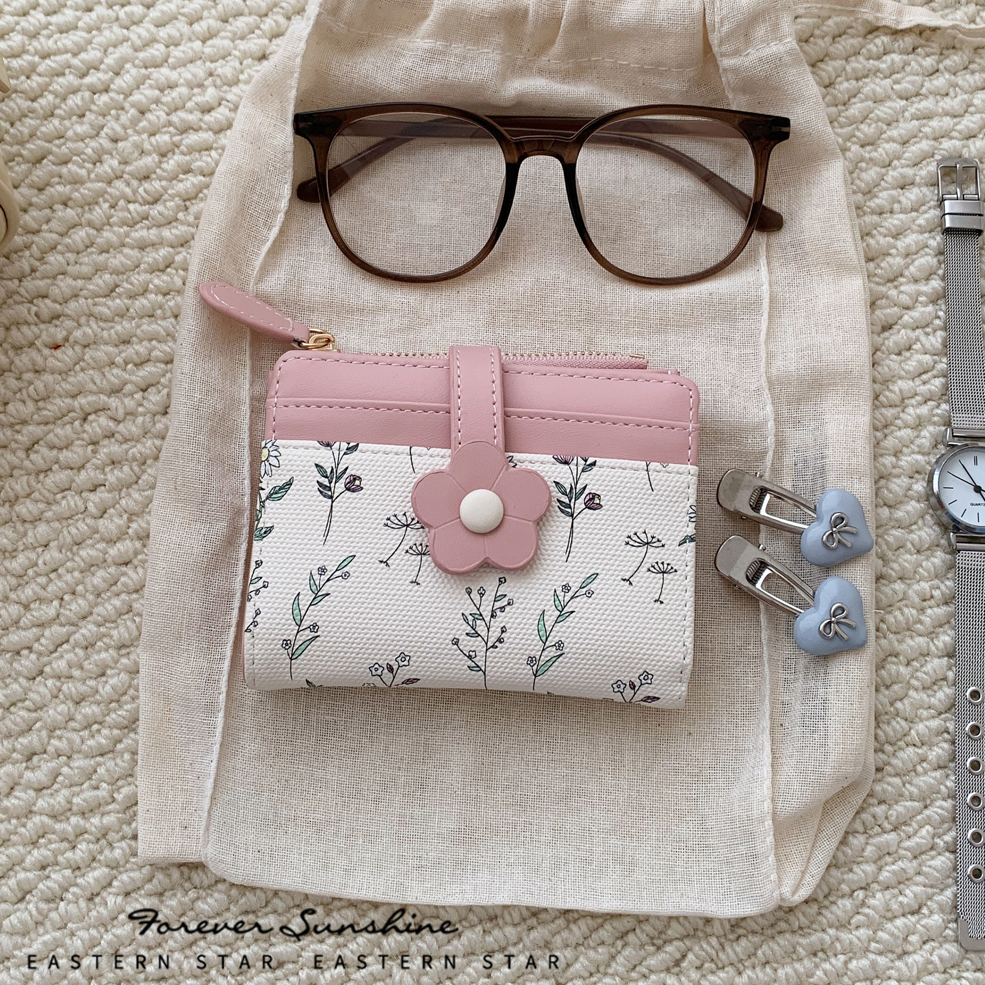 Women Mini Wallet with Zip Coin Pocket | Floral Print Card Holder Purse | Compact PU Leather Wallet for Girls & Ladies - Image 13