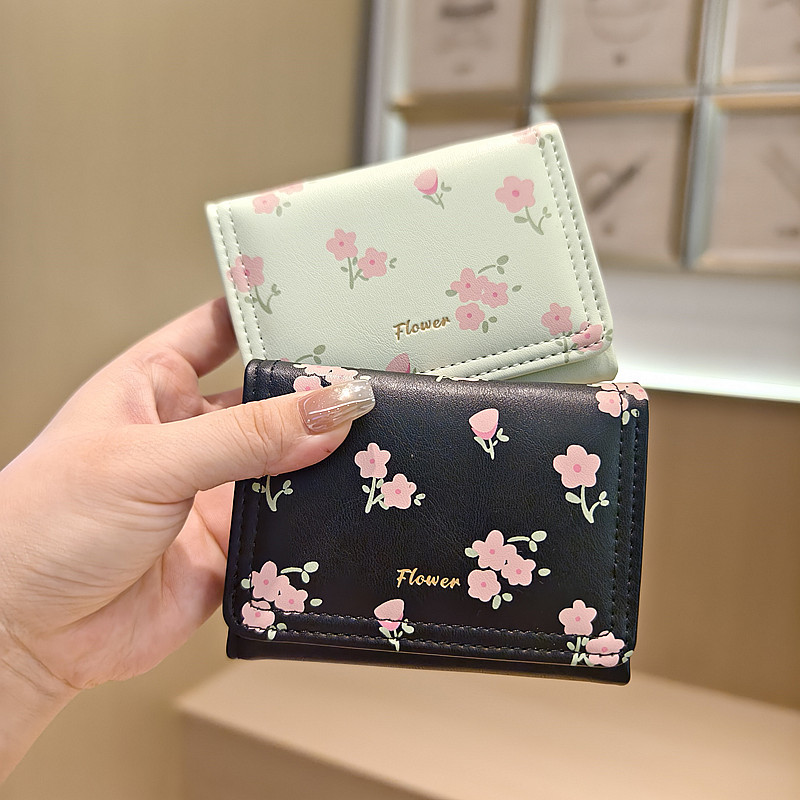 Women Floral Print Wallet | PU Leather Ladies Purse | Compact Trifold Wallet with Card Slots & Cash Compartment - Image 2