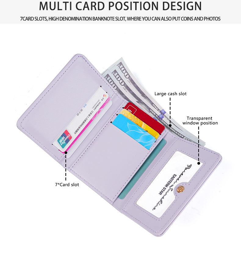 Women Floral Print Wallet | PU Leather Ladies Purse | Compact Trifold Wallet with Card Slots & Cash Compartment - Image 4