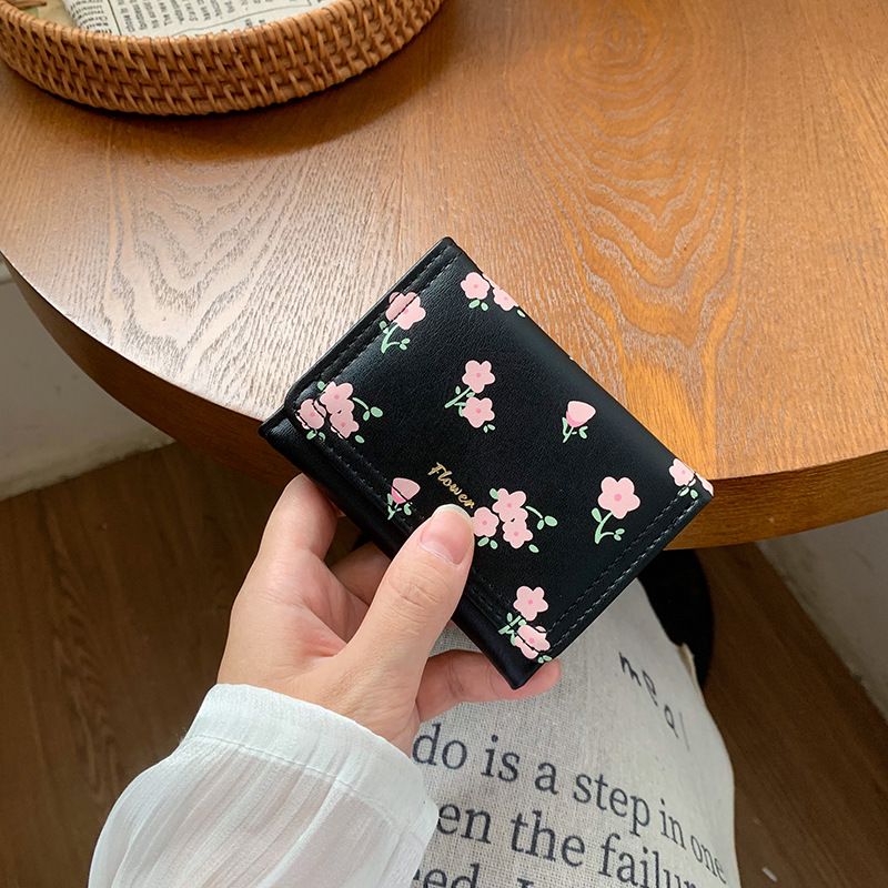 Women Floral Print Wallet | PU Leather Ladies Purse | Compact Trifold Wallet with Card Slots & Cash Compartment - Image 5