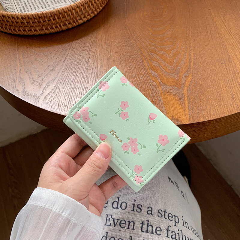 Women Floral Print Wallet | PU Leather Ladies Purse | Compact Trifold Wallet with Card Slots & Cash Compartment - Image 6