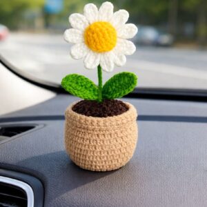 Handmade Crochet Daisy Flowers Pack of 5